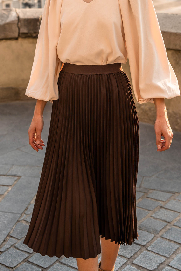 Kelley Midi Skirt in Brown - FINAL SALE