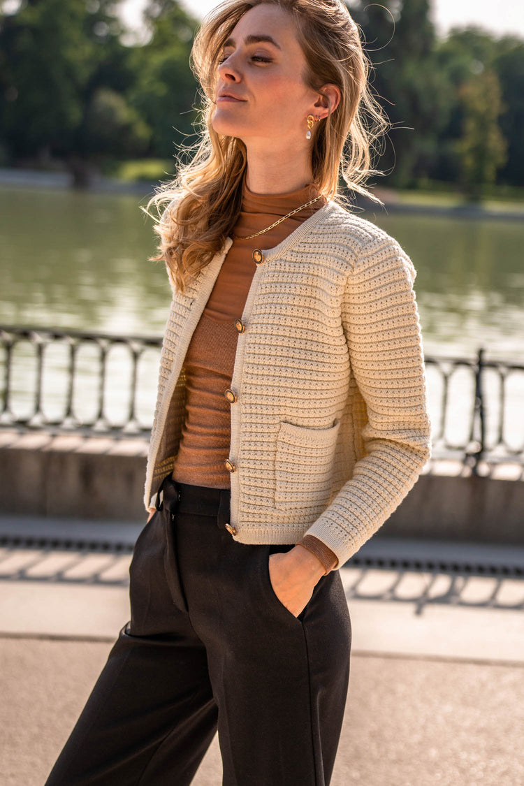 cropped cardigan with pockets