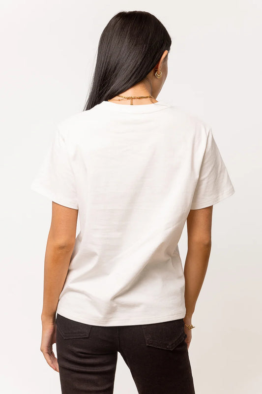 white short sleeve top