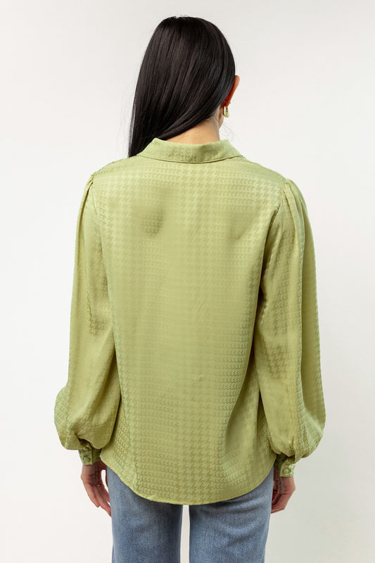 long sleeve button up in green