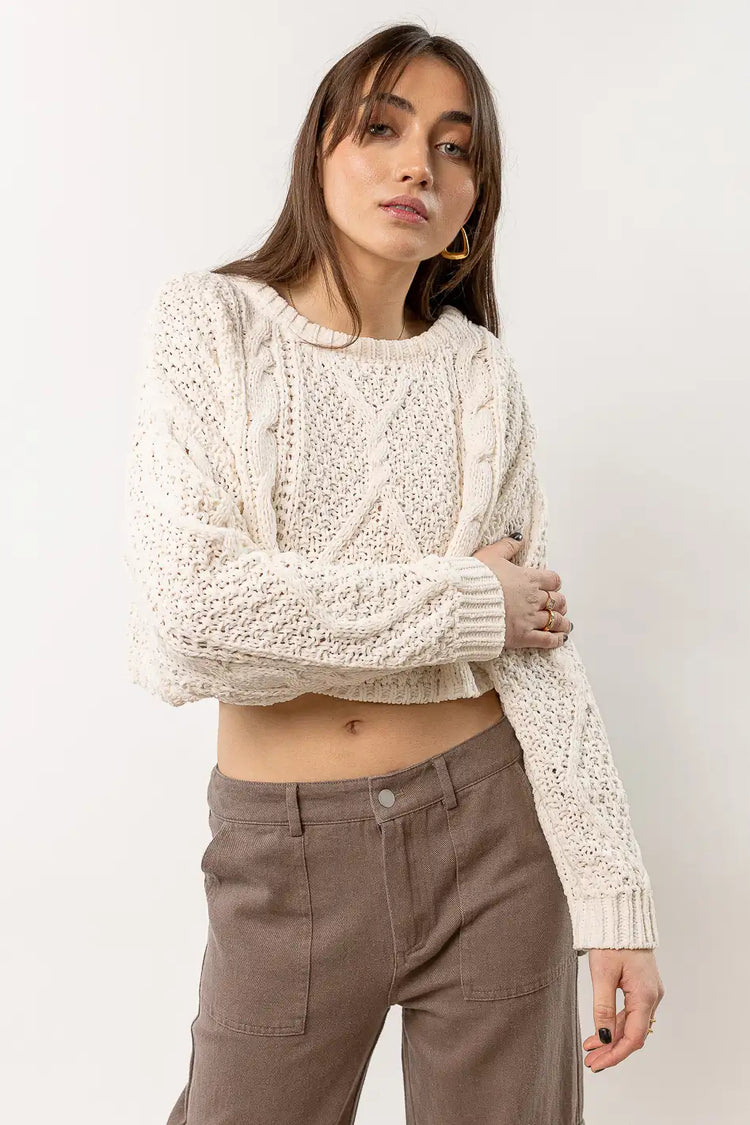 ivory cable knit sweater