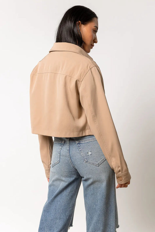 long sleeve tan jacket