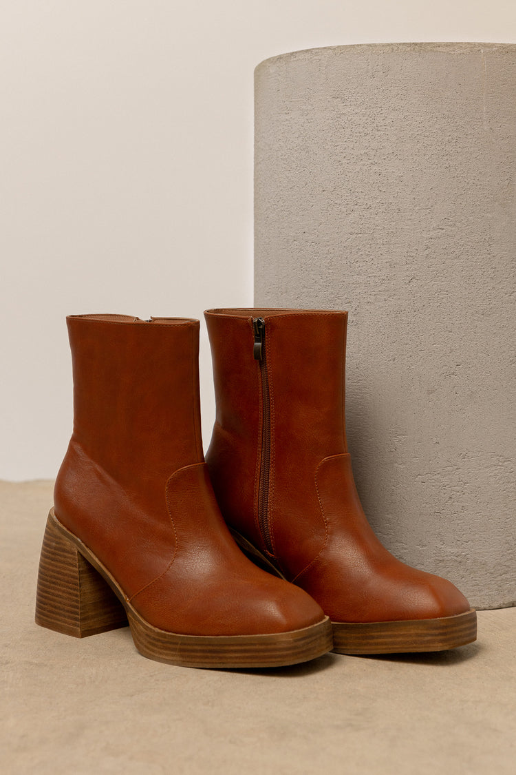 brown boots with square toe