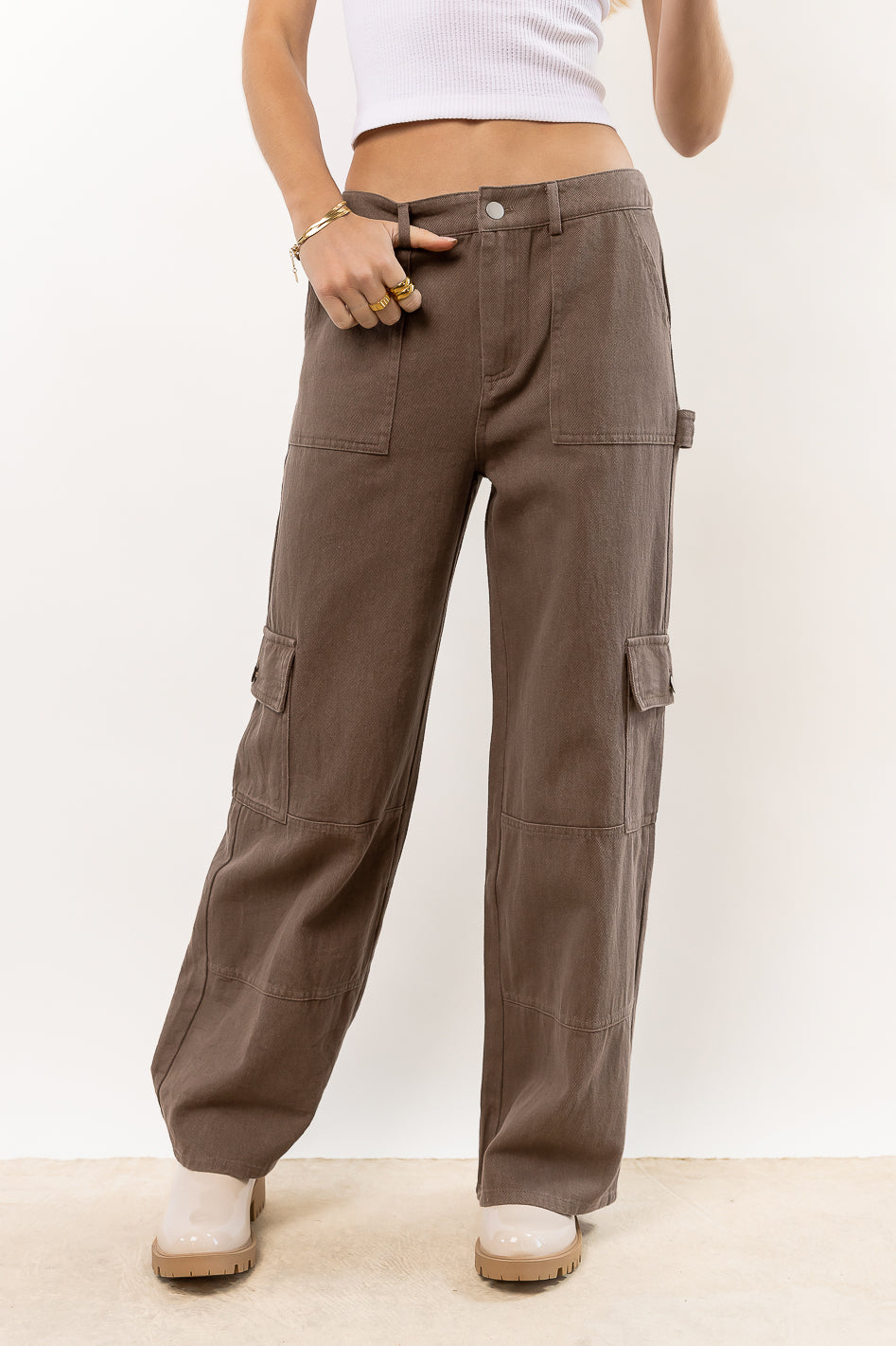 Nike Essentials woven cargo trousers in taupe | ASOS