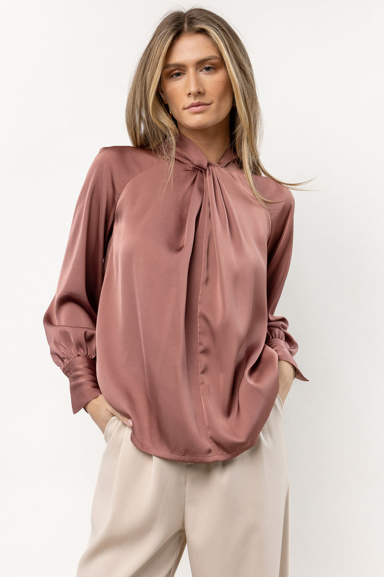 long sleeve mauve blouse