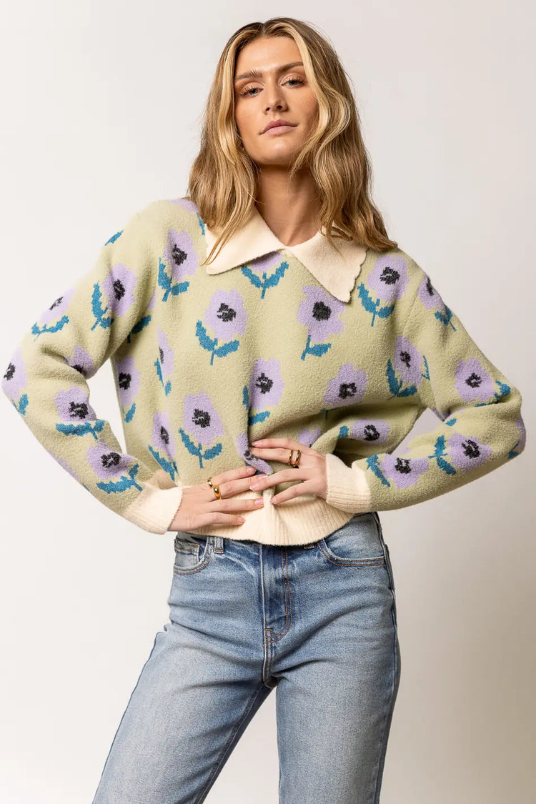 floral print sweater