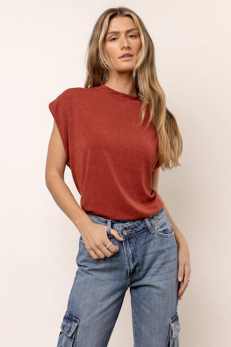 red muscle tee top