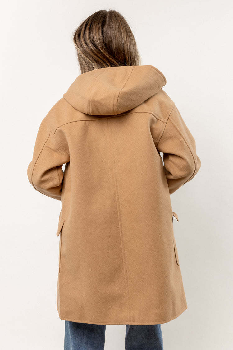 tan jacket with hood