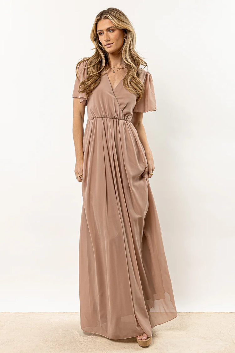 maxi dress with flowy sleeves