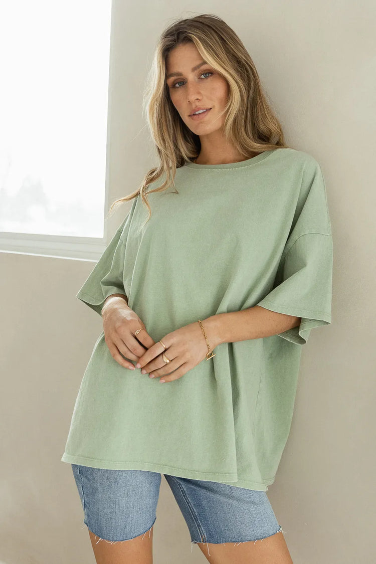 oversized tee in sage