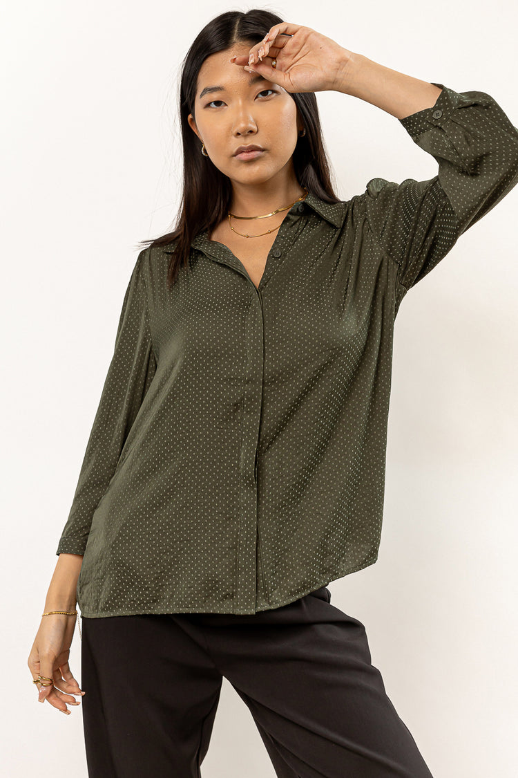 loose fitted button up blouse