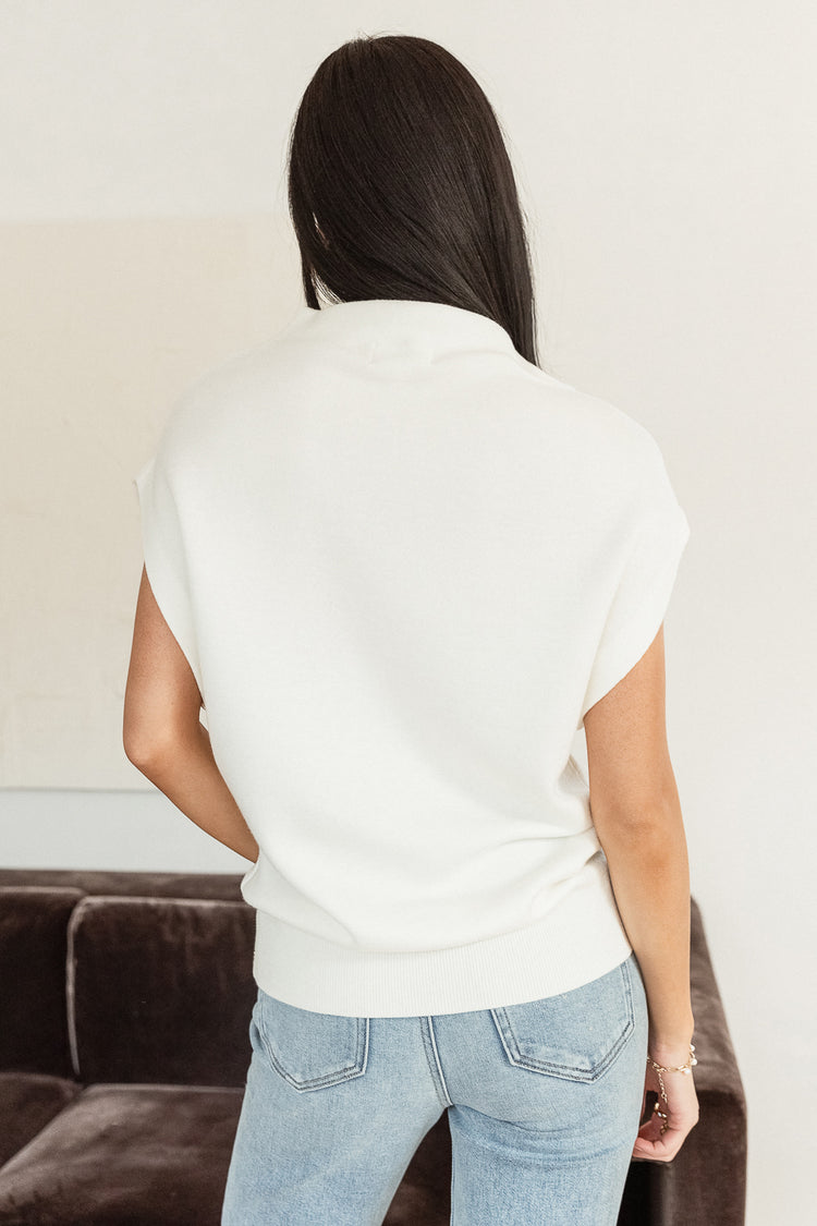 Laura Short Sleeve Sweater in Cream - FINAL SALE