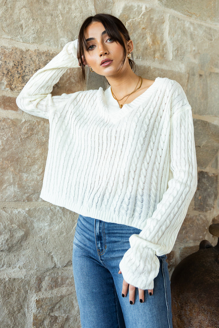 ivory cropped sweater