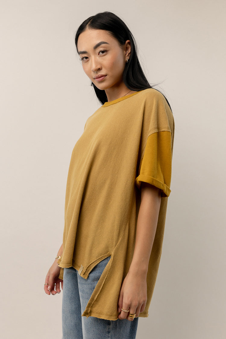 oversized t-shirt with rolled hem
