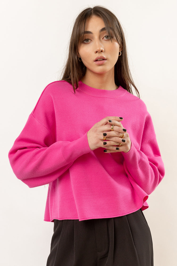 cropped pink sweater