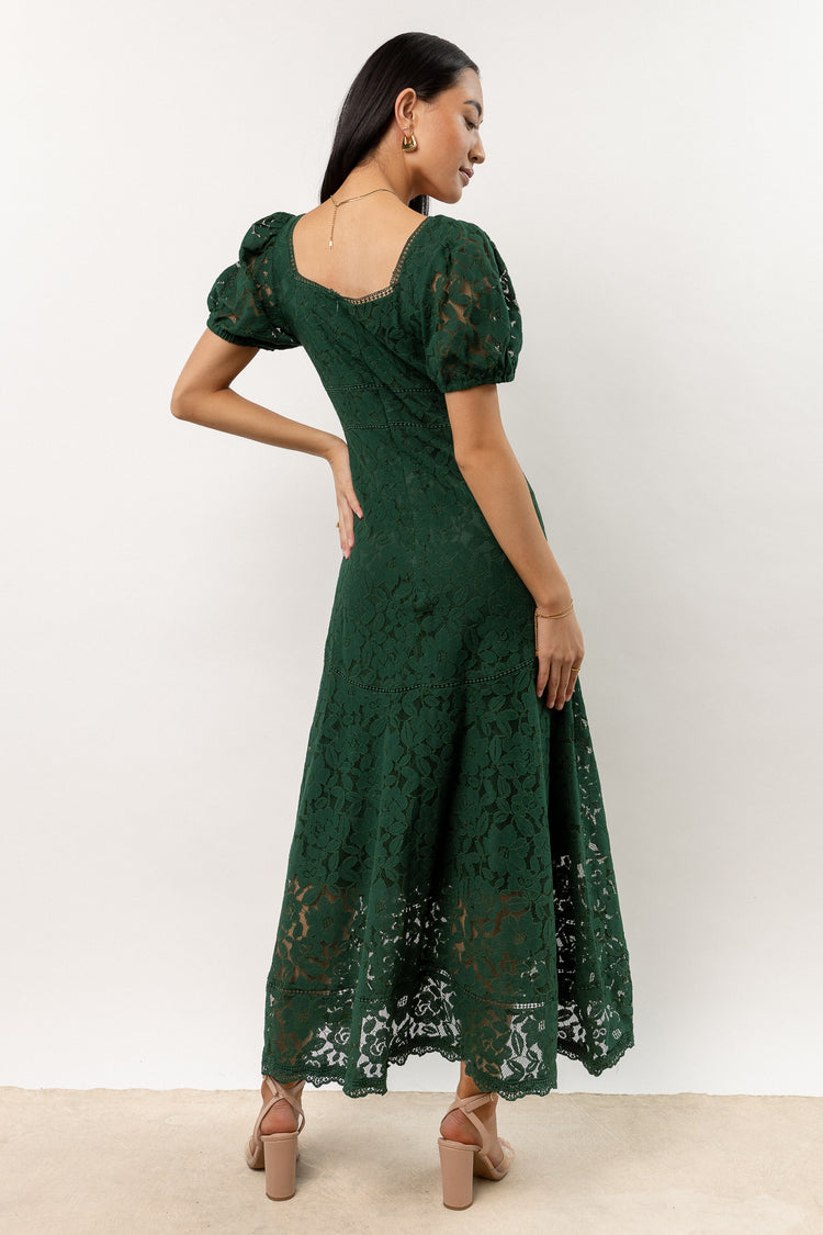 emerald lace maxi dress