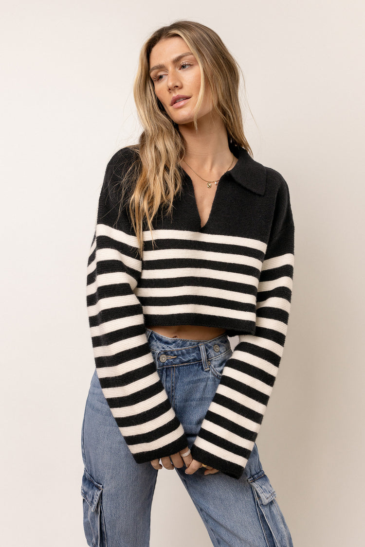 Rylee Cropped Sweater in Black - FINAL SALE
