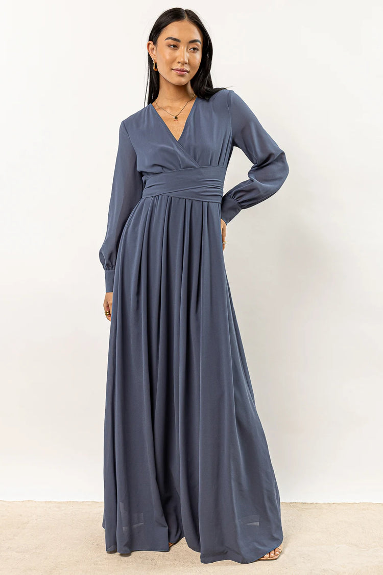 Veronica Maxi Dress in Slate Blue - FINAL SALE | böhme